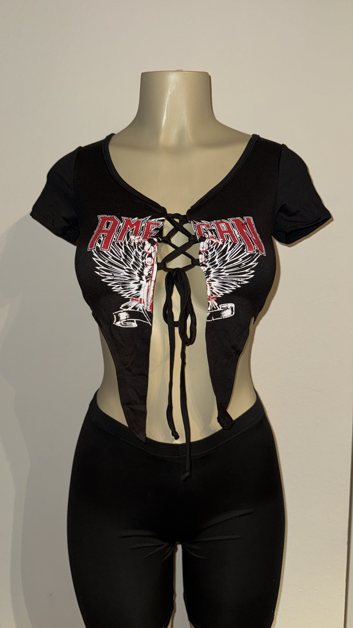 AMERICAN FRONT LACE UP TOP