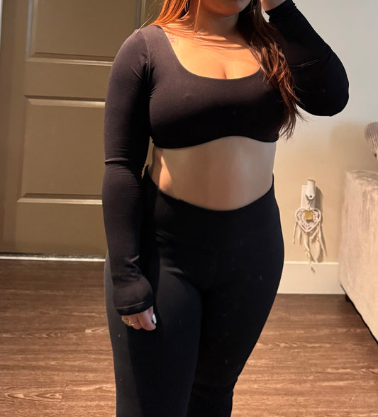 Dazy Backless Long Sleeve Top